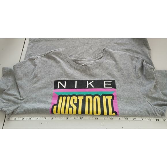 Nike Gray Just Do It Graphic Shirt Mens LG Training Basic Casual Everyday Retro - Picture 6 of 8